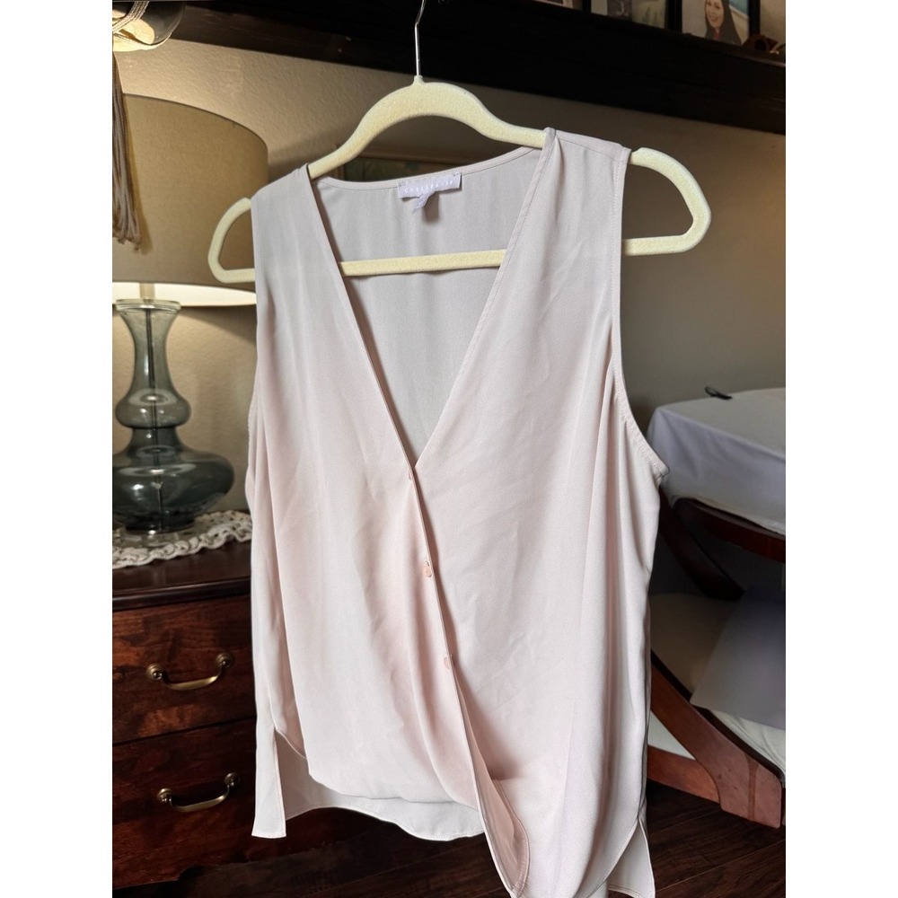 Chelsea28 Sleeveless V-Neck Faux Wrap Button-Down Blouse